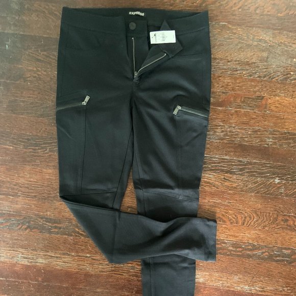 NWT EXPRESS Black Moto Leggings SZ 10 - Picture 1 of 2
